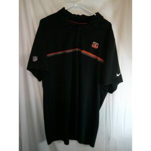 Vintage Nike NFL Cincinnati Bengals Polo Shirt Athletic Fit Performance Blk‎ XXL